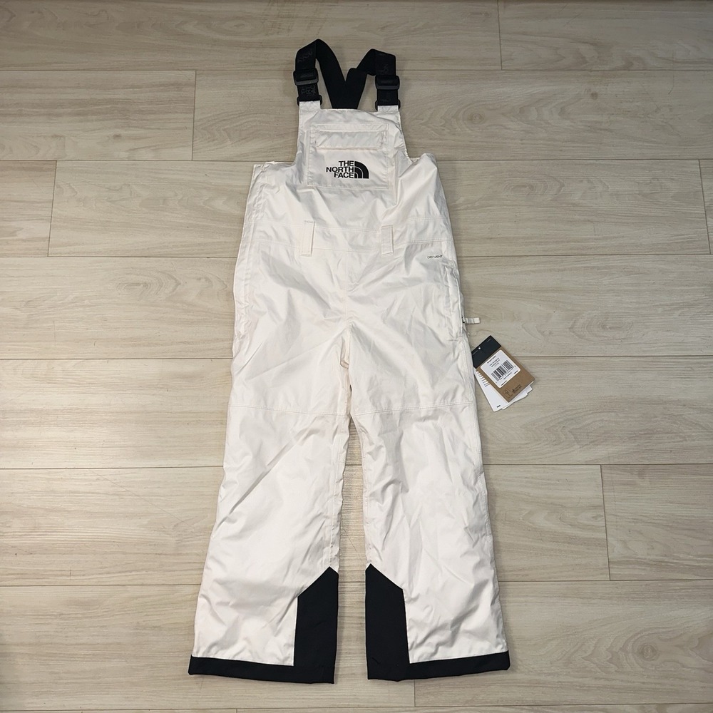 The North Face Teen Freedom Snow Bibs White S 7/8 Insulated DryVent NF0A82YT